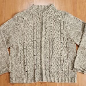 Vintage Carol Rose Full Zip Grandma Cardigan